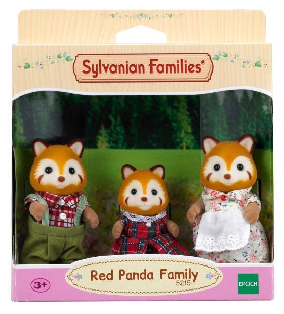 Sylvanian Families Red Panda Family 3 Figs