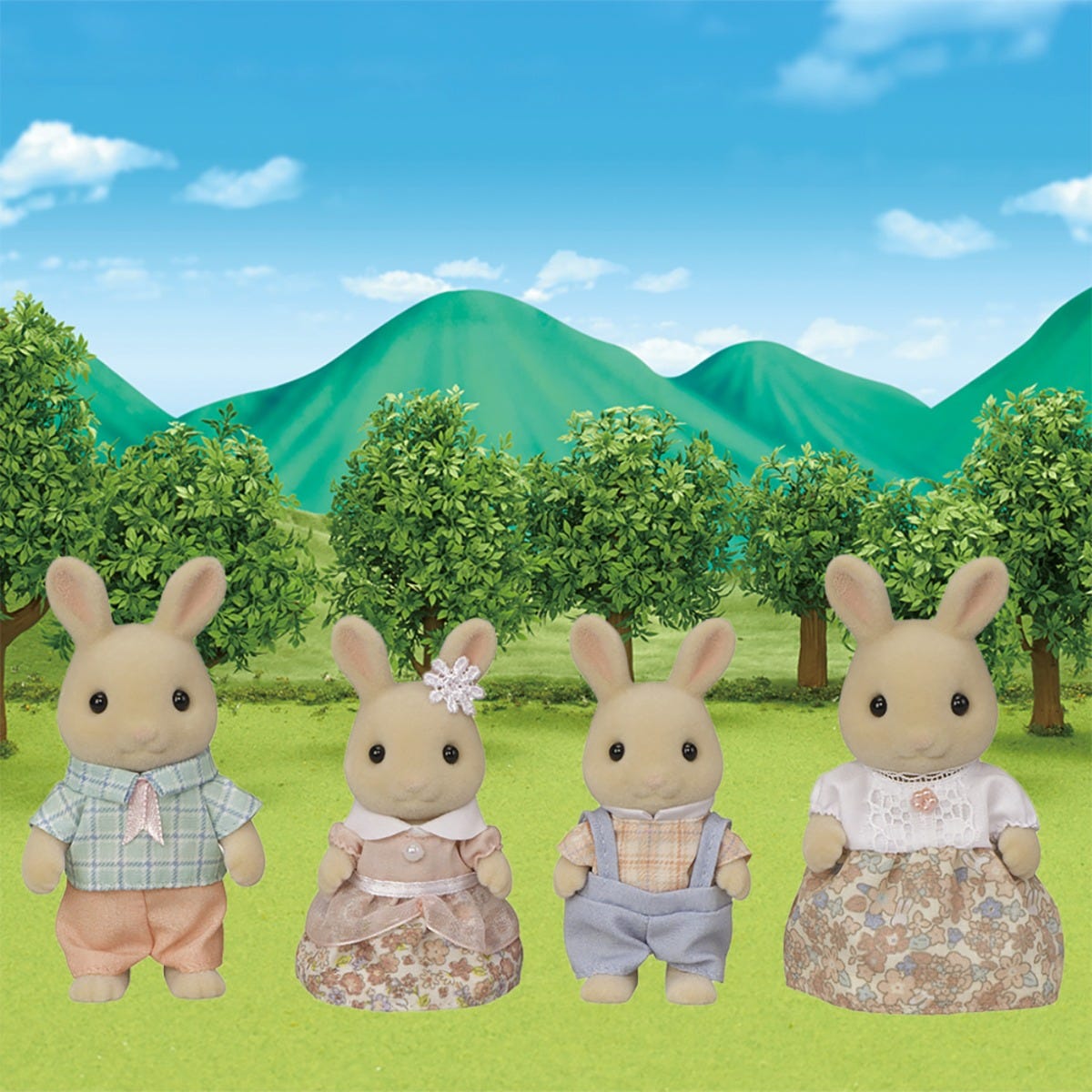 Sylvanian Families Milk Rabbit Family