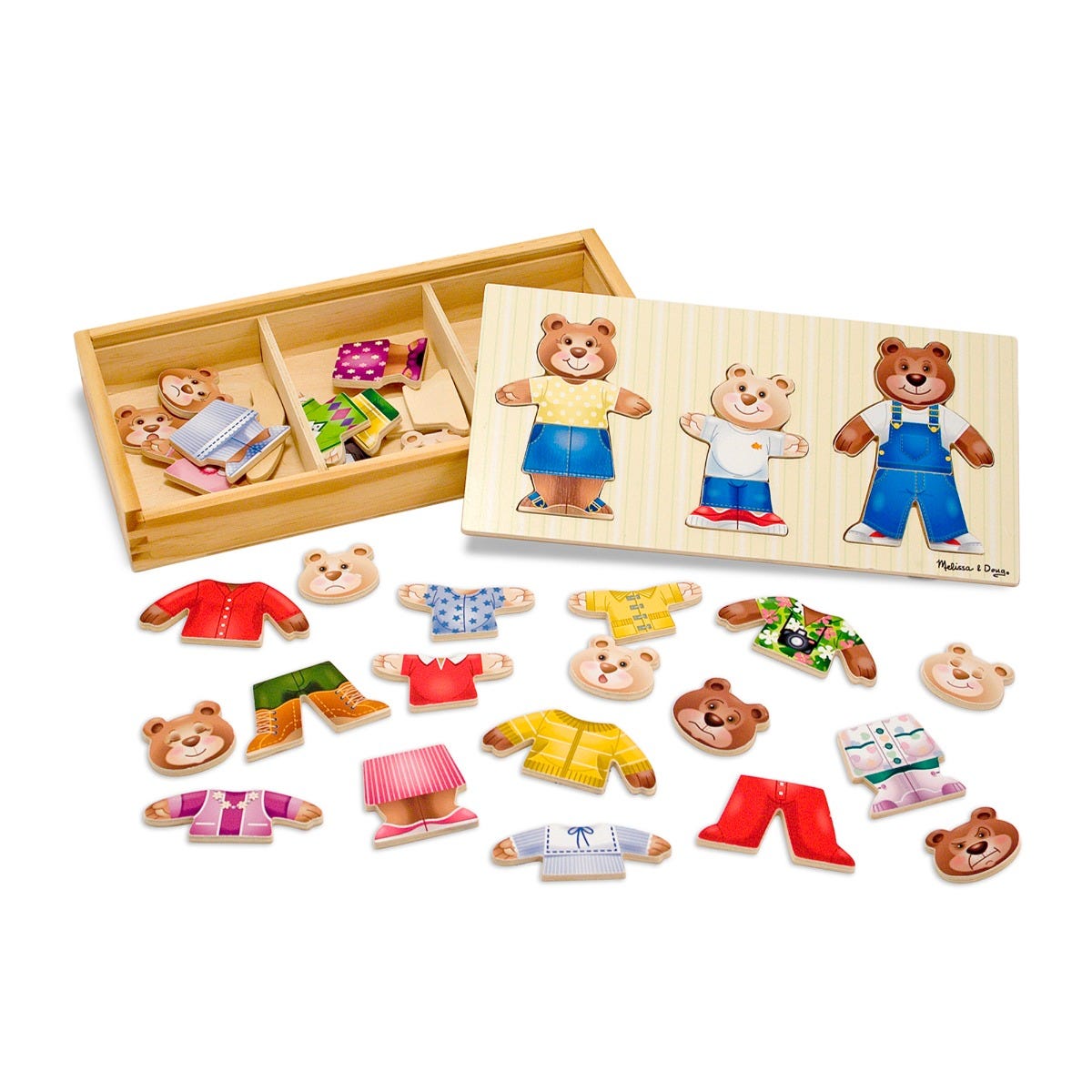 Wooden Bear Family Dress Up Puzzle 45 Pieces
