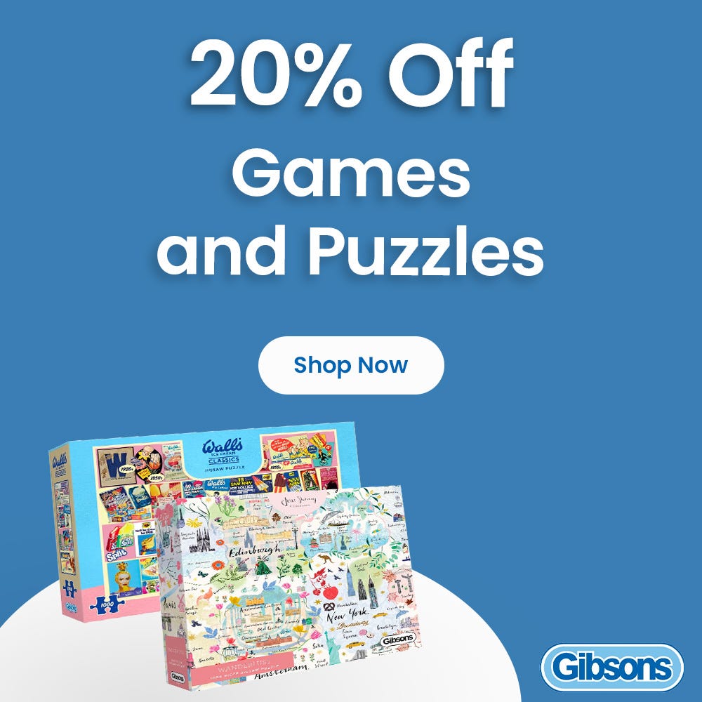 SAVE 20% ON GIBSONS GAMES & PUZZLES